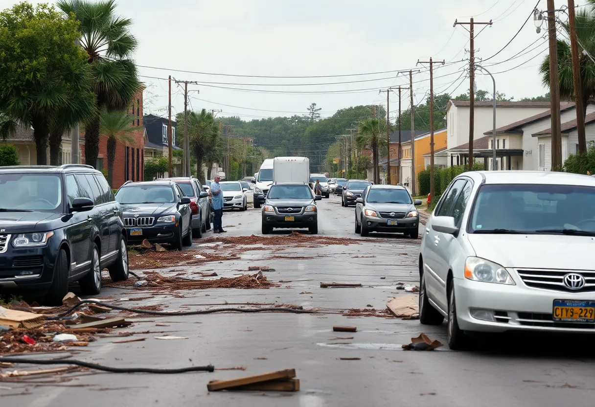 Vehicles damaged by Hurricane Helene in Columbia, S.C.