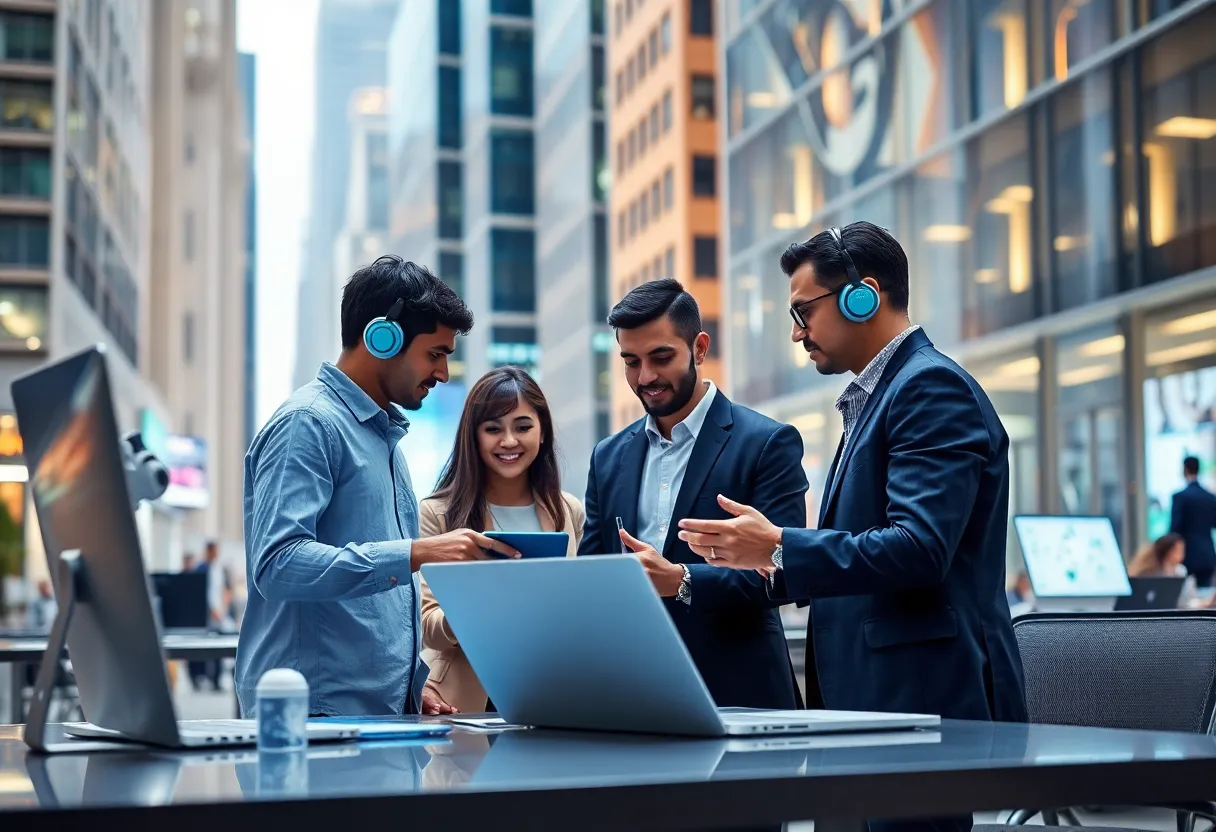 Illustration of marketing strategies for 2025 with AI integration.