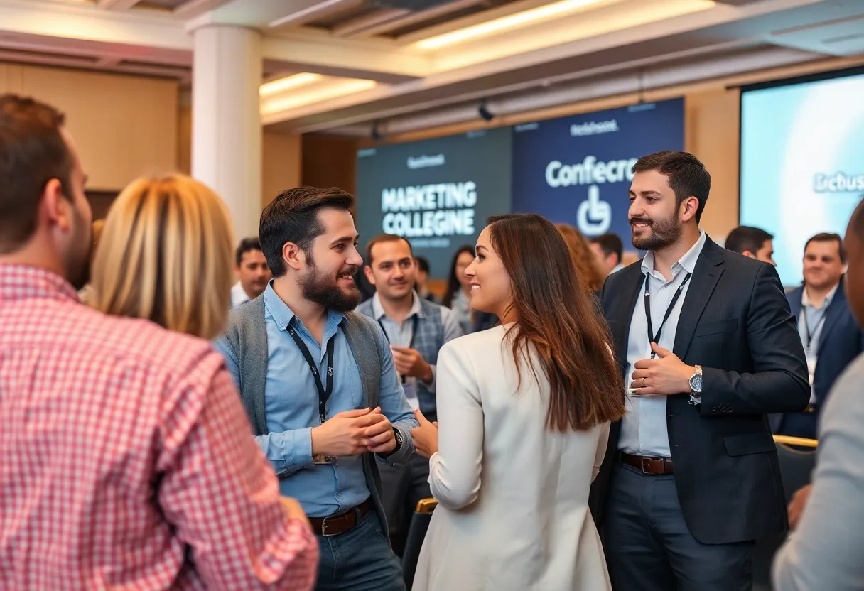 Industry leaders discussing modern marketing strategies at a conference in San Francisco.