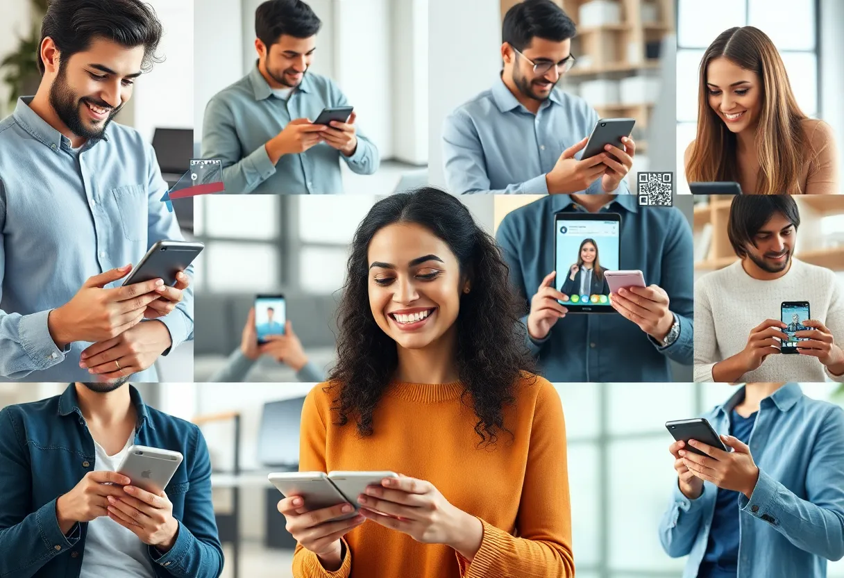 Consumers interacting with personalized digital marketing campaigns.