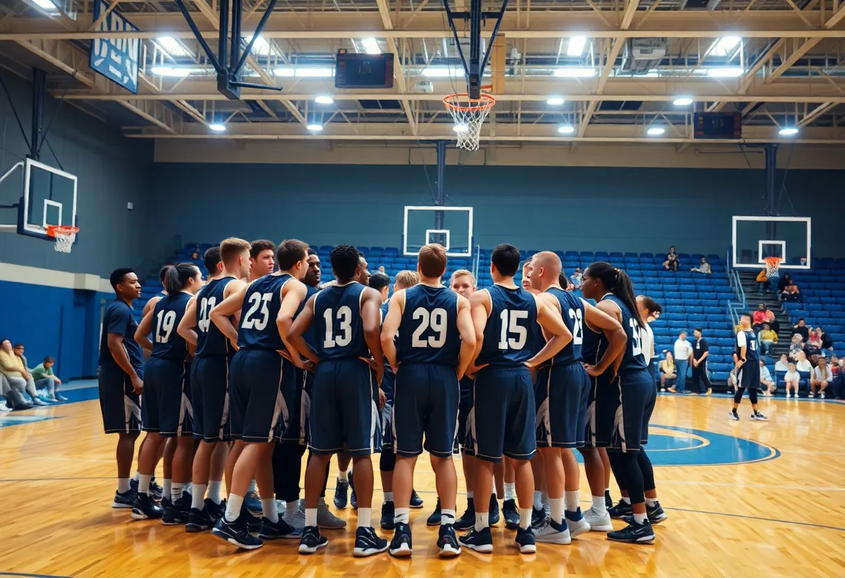 Newberry College basketball team in action