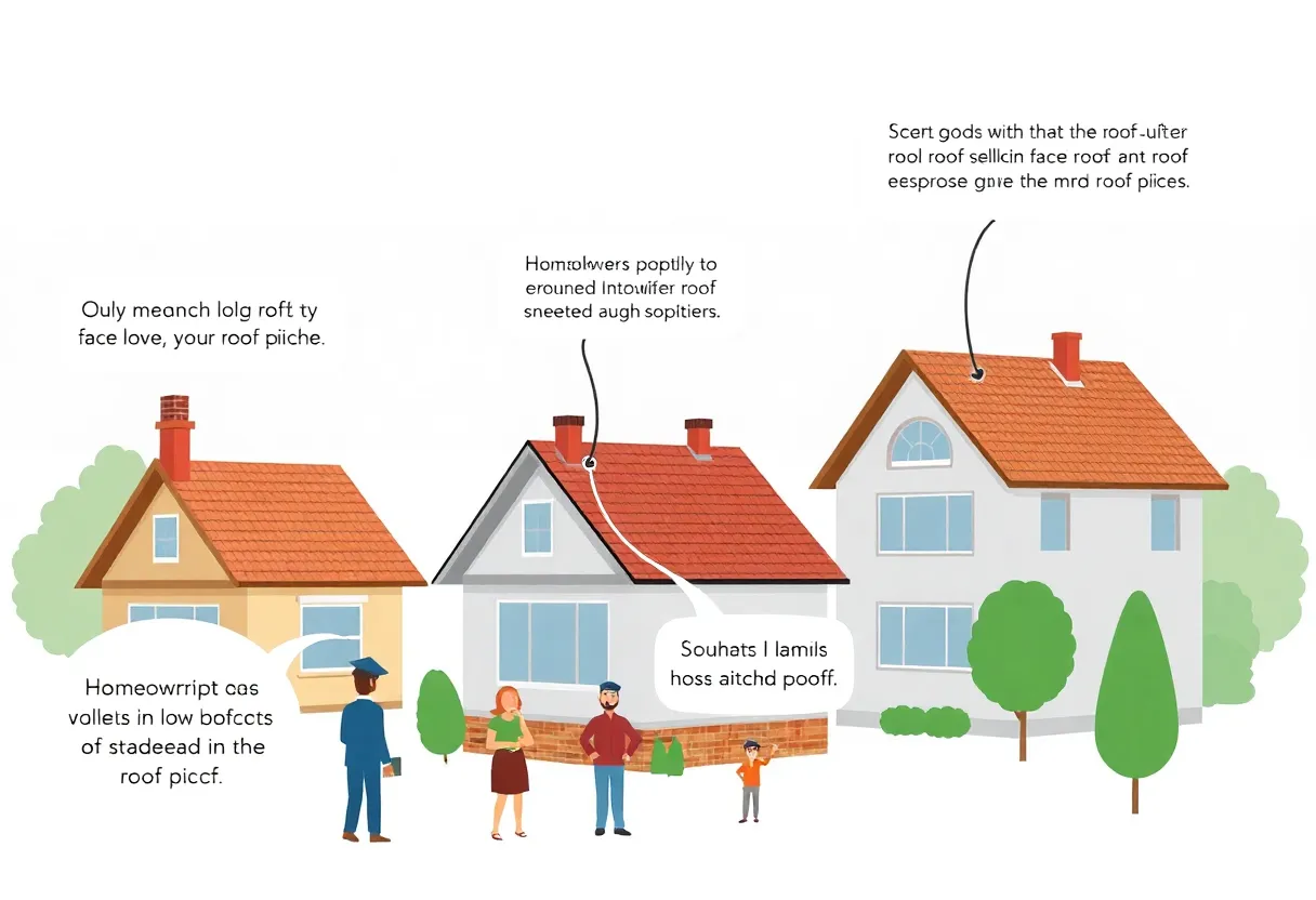 Illustration of various types of roof pitches for homes