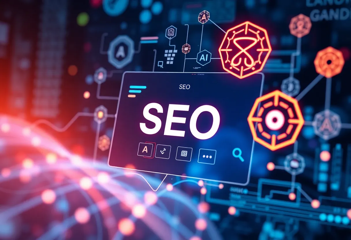 Visual representation of SEO trends for 2025, highlighting AI and user-centric elements.