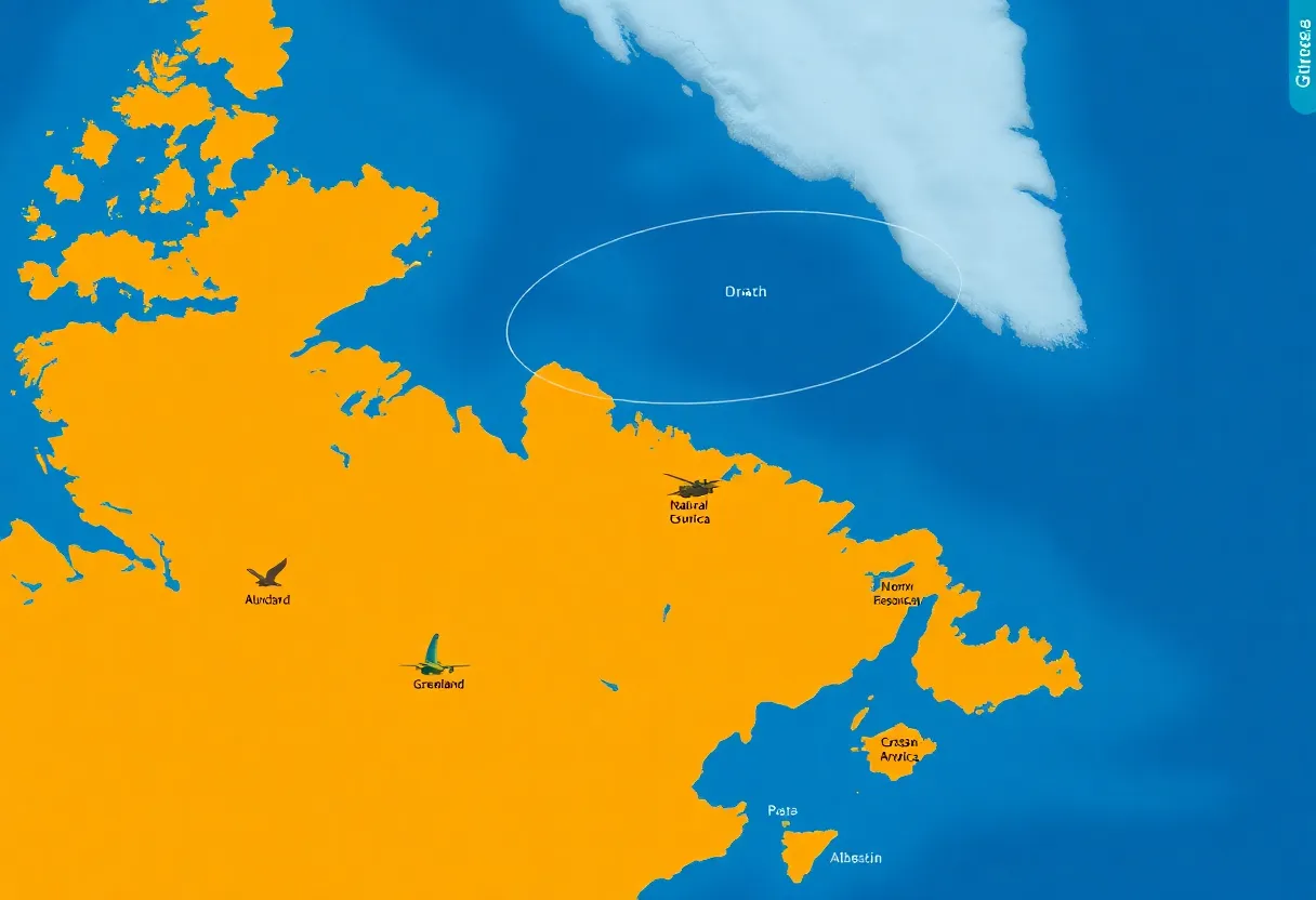 Map showing Greenland's location and strategic significance.