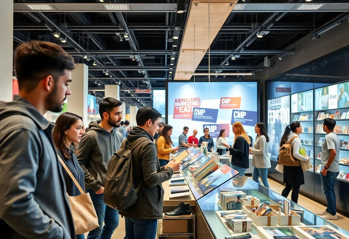 Diverse consumers enjoying shopping at Target with engaging marketing displays