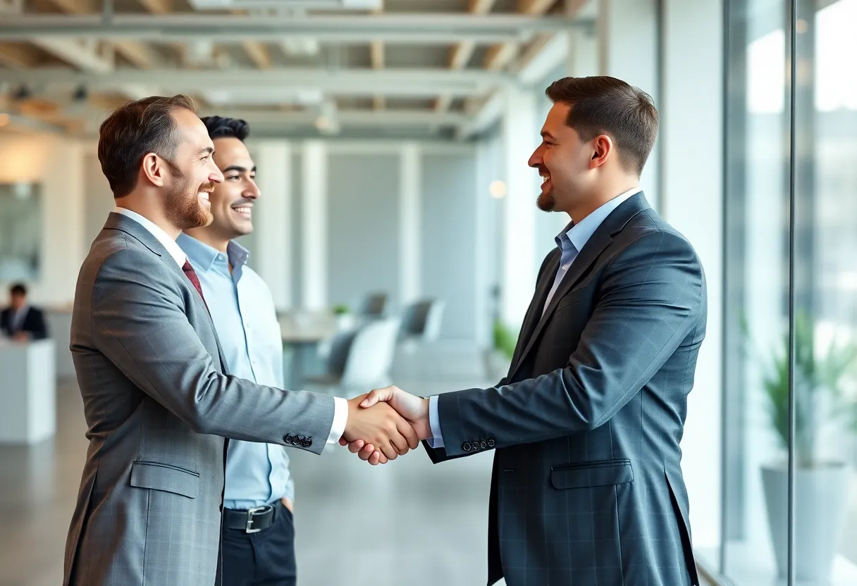 VCI Global executives shake hands with Roots Digital team after acquisition