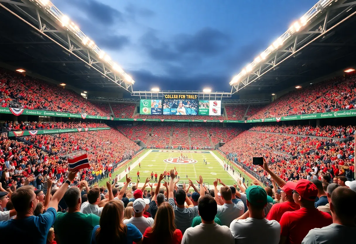 Newberry College athletics scene with a lively crowd