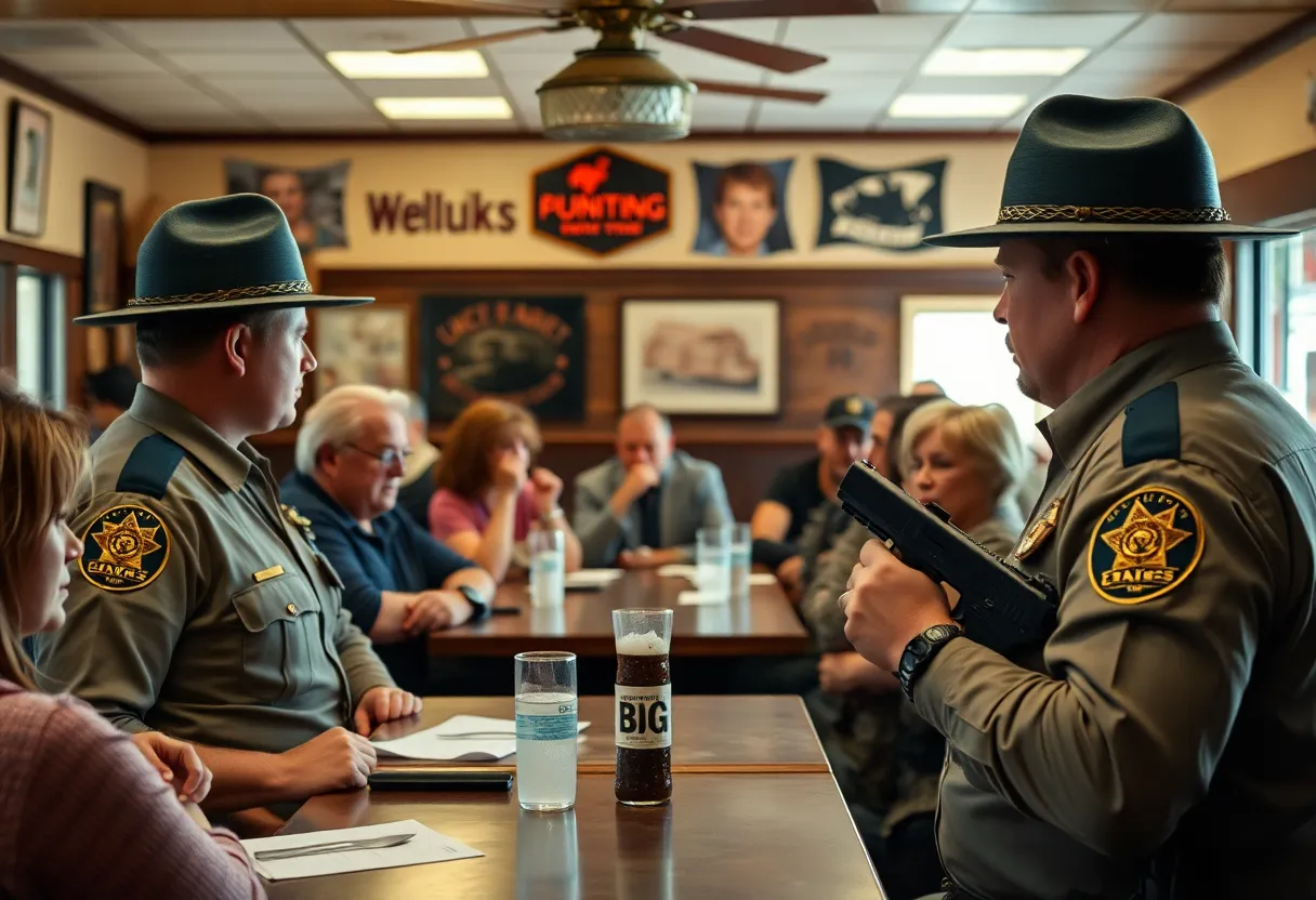Scene of disturbance at Martin’s Landing restaurant.