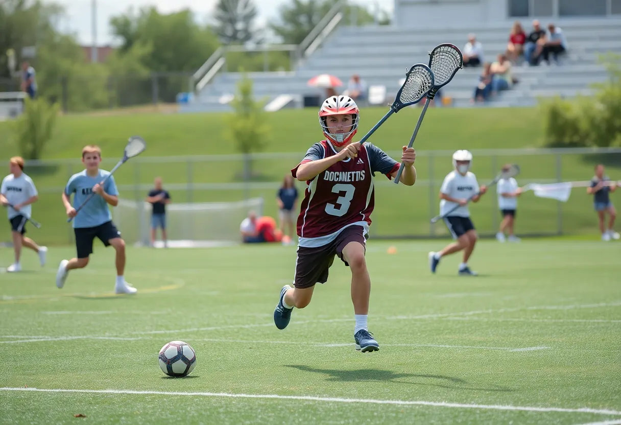 Newberry boys lacrosse team during an exciting game