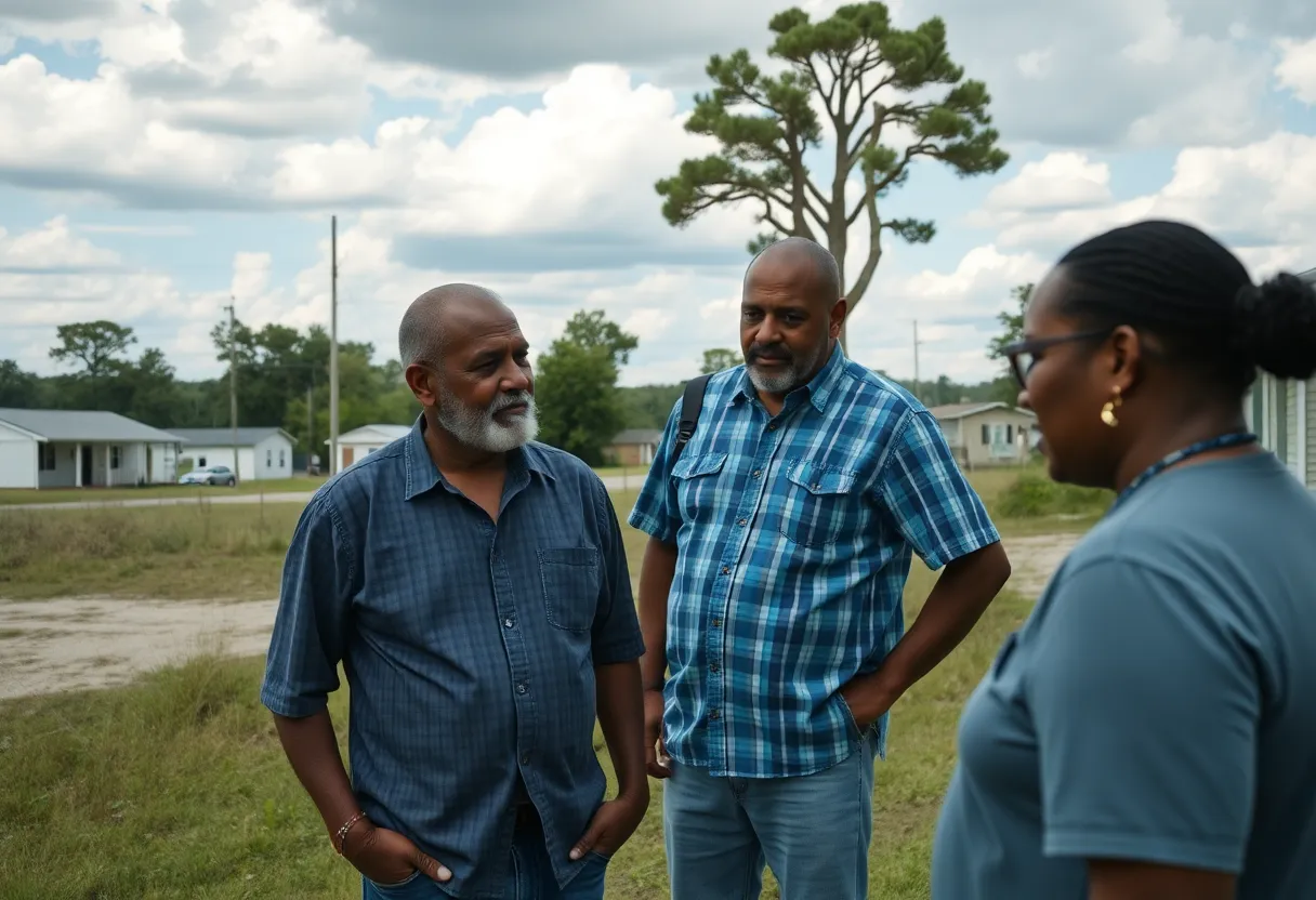Residents of Pomaria discussing concerns after violent incident