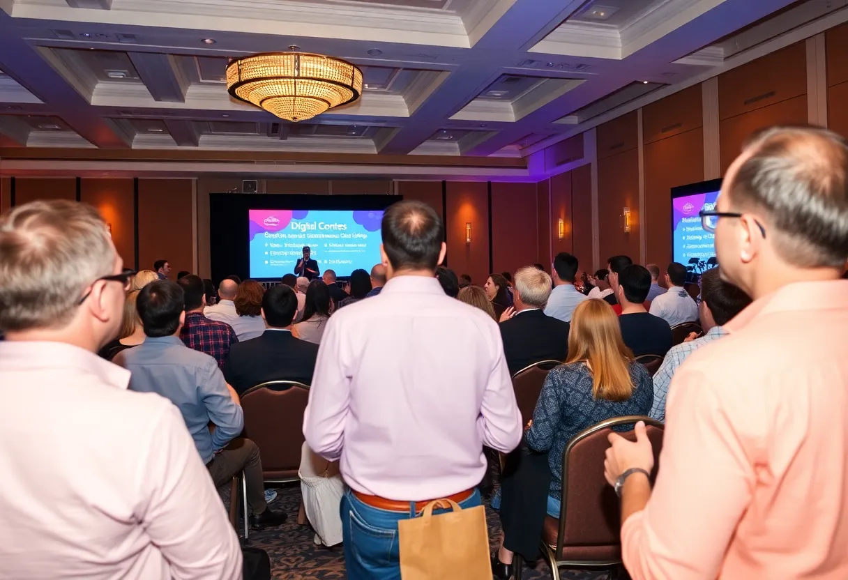 Attendees participating in the SEOST Digital Marketing Conference 2025 at Crowne Plaza Resort.