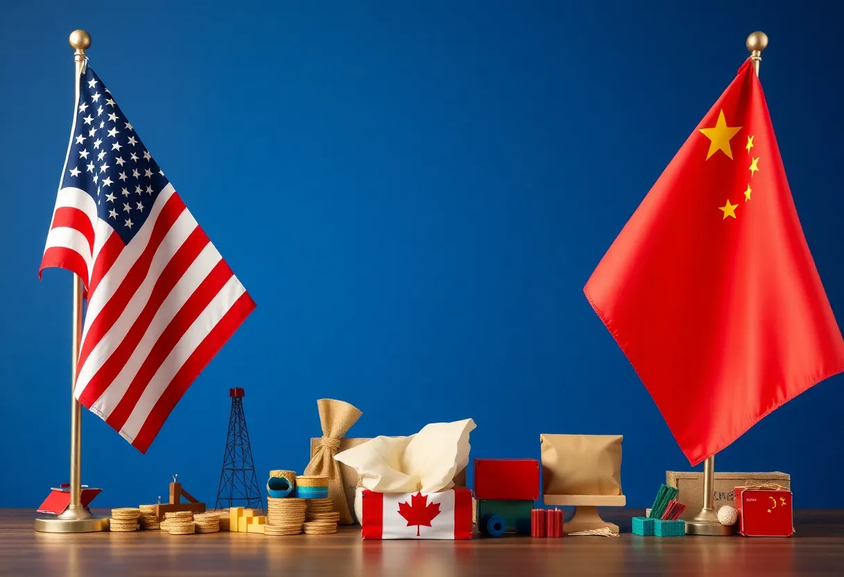 Symbolic representation of trade tensions due to tariffs