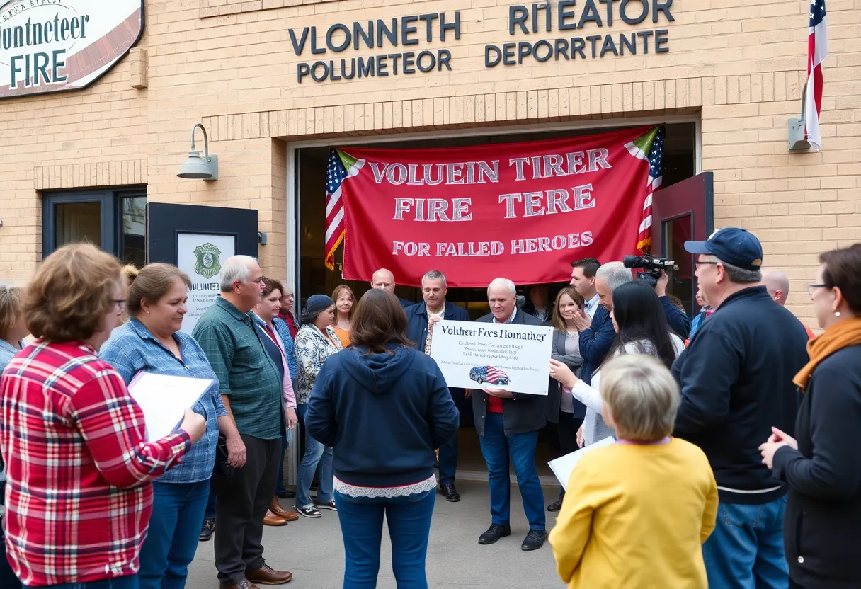 Community members gathered outside the Circle Volunteer Fire Department