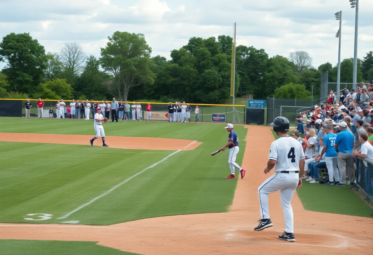 High school baseball game featuring Newberry Bulldogs