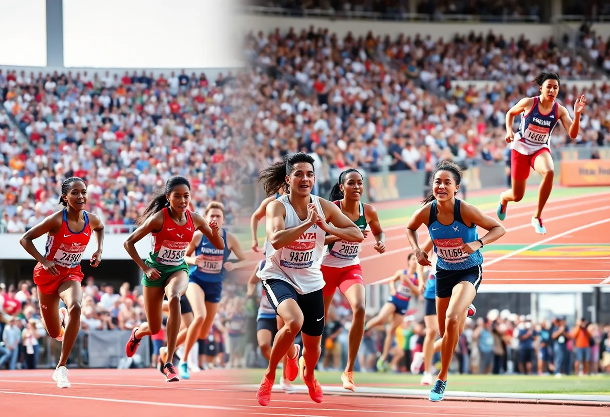 Athletes from Newberry College competing in track and field events