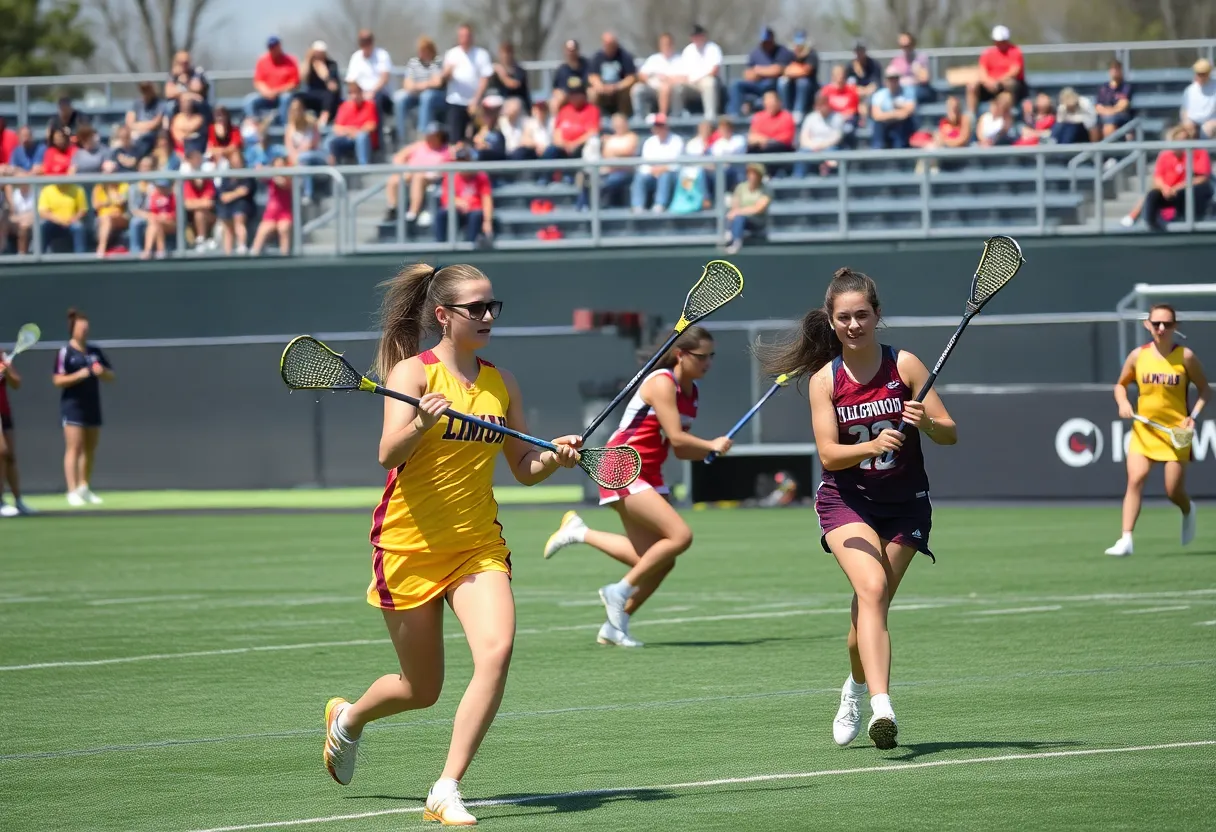 Newberry College women's lacrosse team celebrating their victory