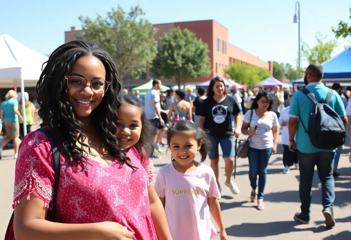 Community members enjoying a festival in Newberry, SC