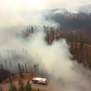 Carolina Forest Wildfire Aerial View