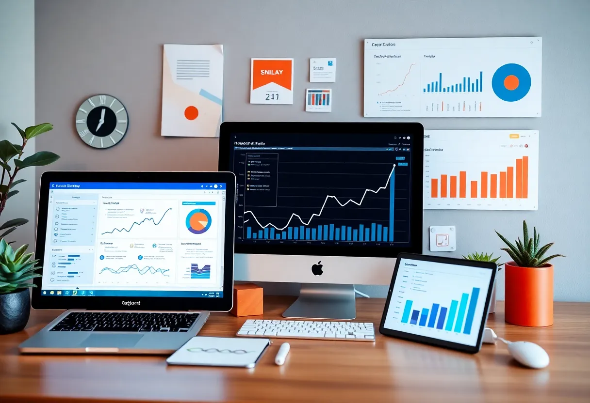 Digital marketing strategies for conversion rate optimization featuring user experience and analytics tools.