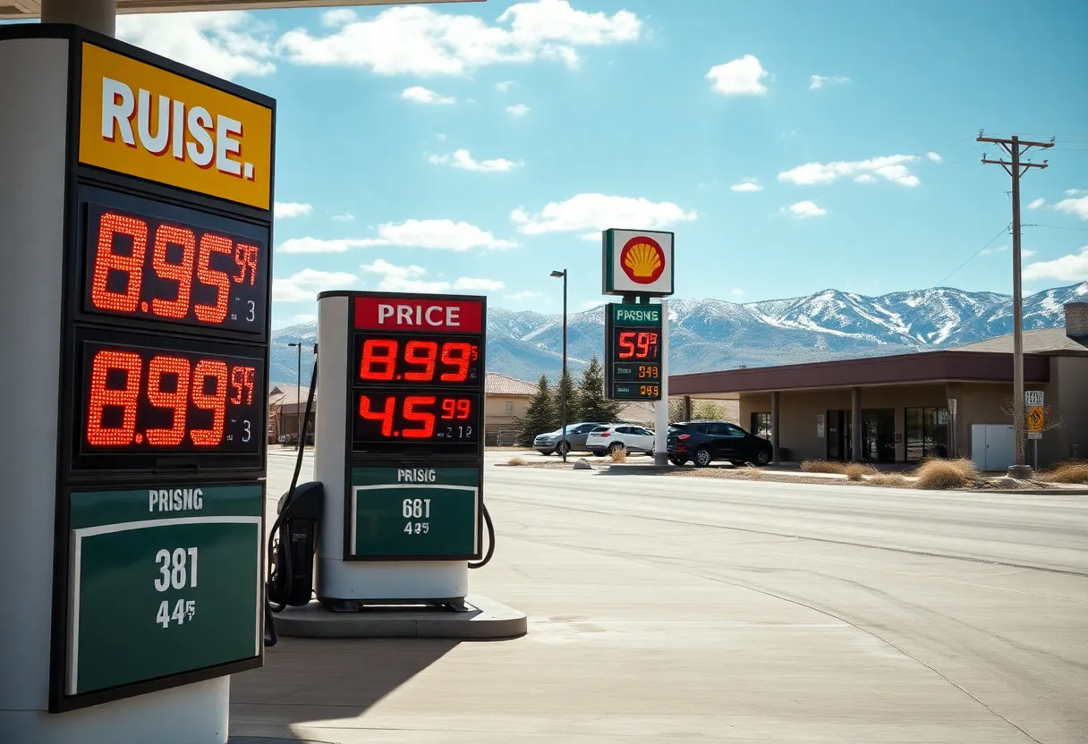 Gas station with rising prices in Colorado