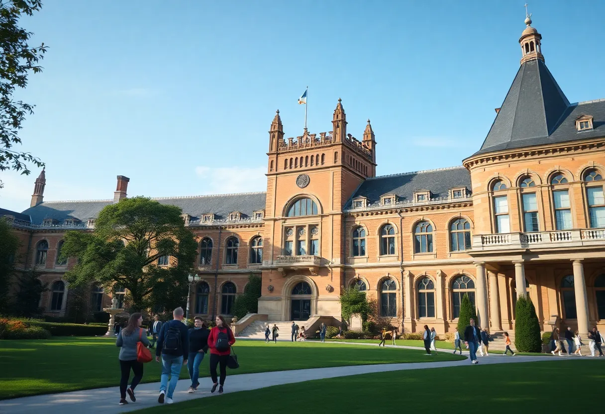 Limestone University campus scenery with students