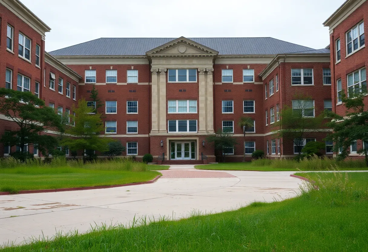 Closed buildings at Limestone University due to financial issues