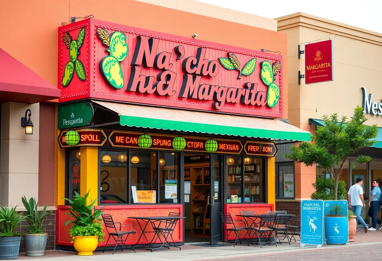 Exterior view of Na'cho Margarita restaurant in Lexington, South Carolina
