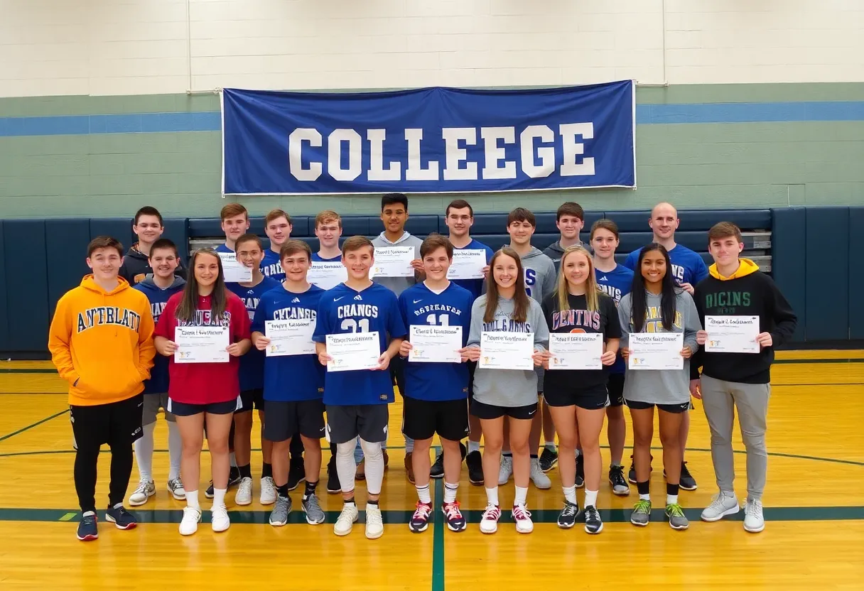Celebration of Newberry High School athletes signing letters of intent.
