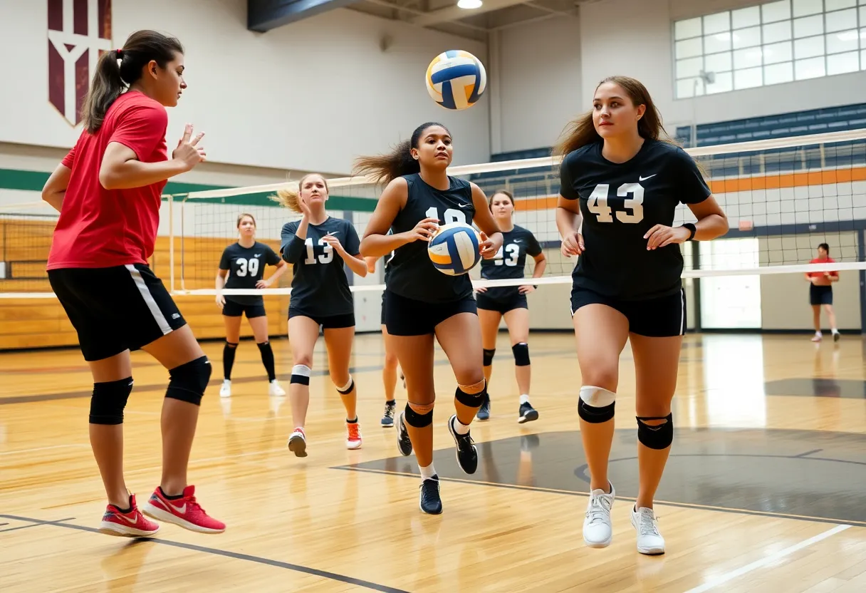 Newberry College volleyball team training session