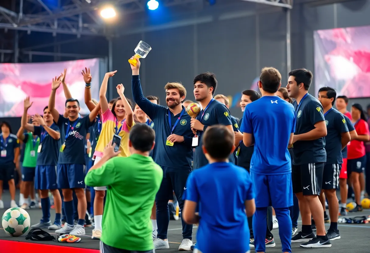 Athletes receiving awards at Newberry College Wolfies Ceremony