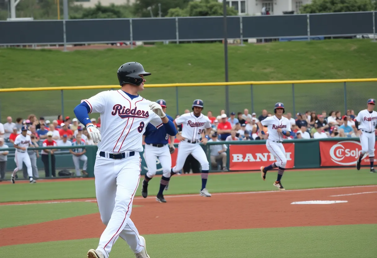 Newberry High School baseball team playing a game on the field