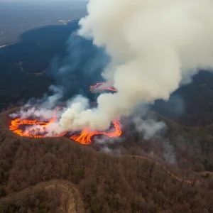 South Carolina Wildfires Aerial View