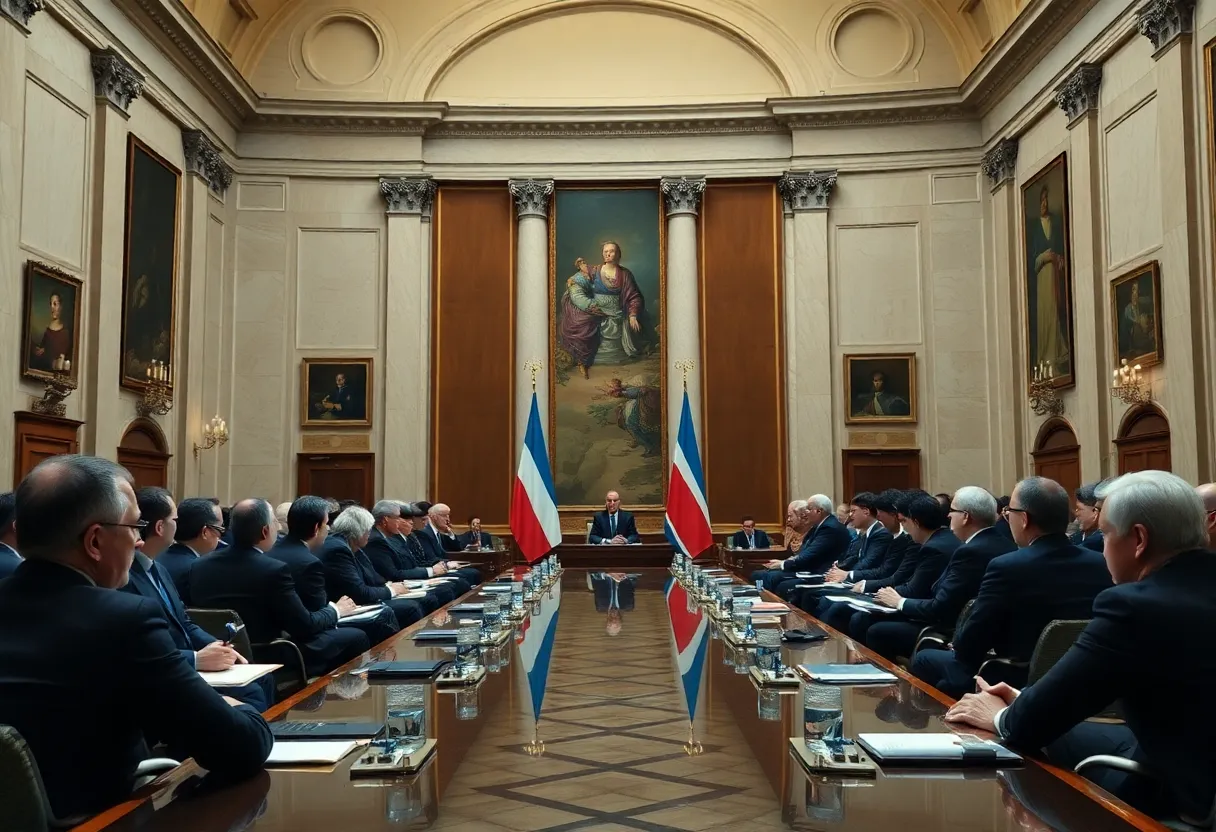 U.S. leaders and Ukrainian President in a meeting for peace talks