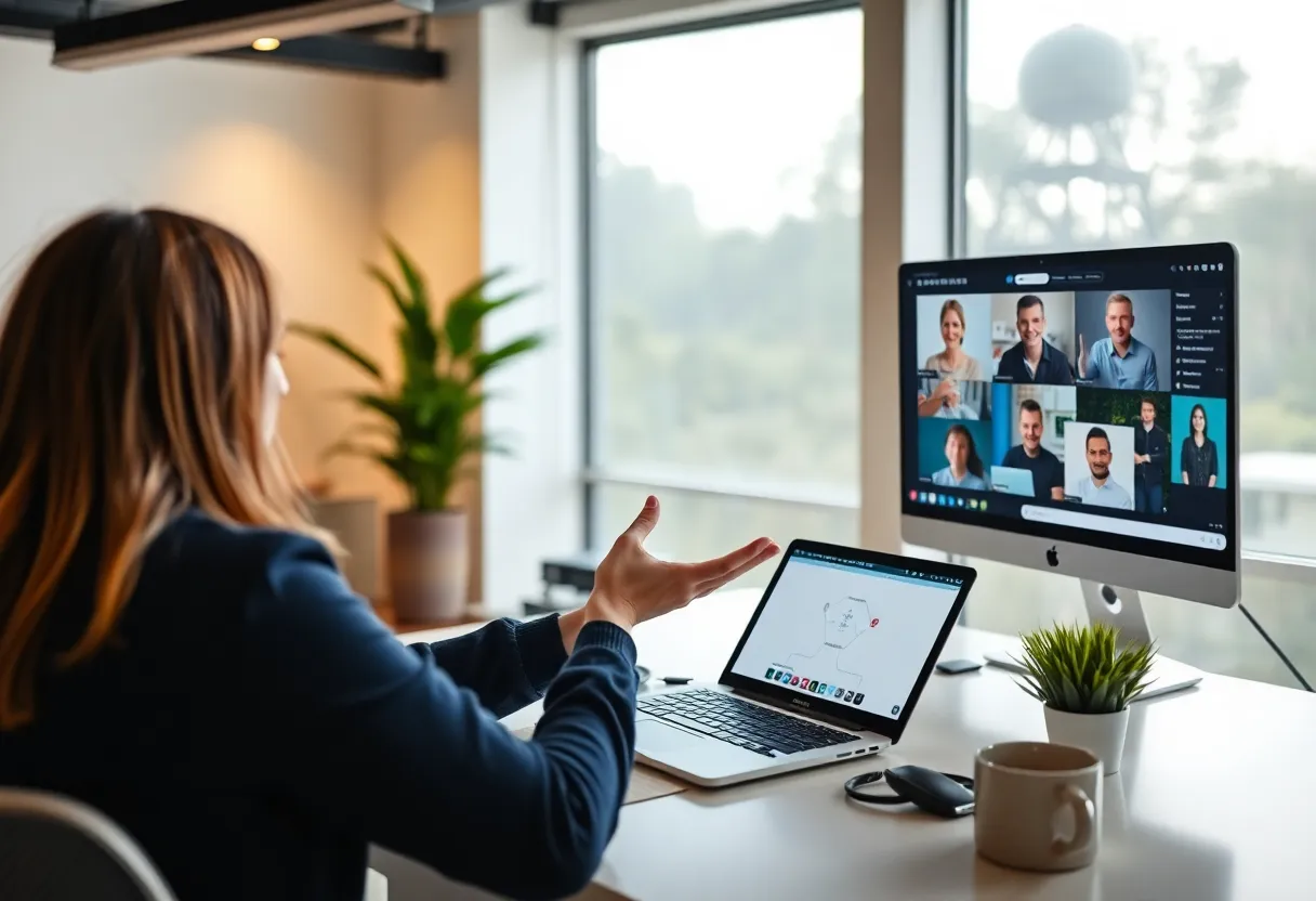 A digital marketing webinar in progress with interactive audience participation.