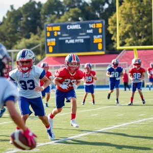 Young Athletes Practicing Football