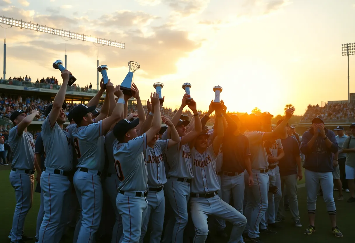 Chapin-Newberry baseball team celebrating their championship victory