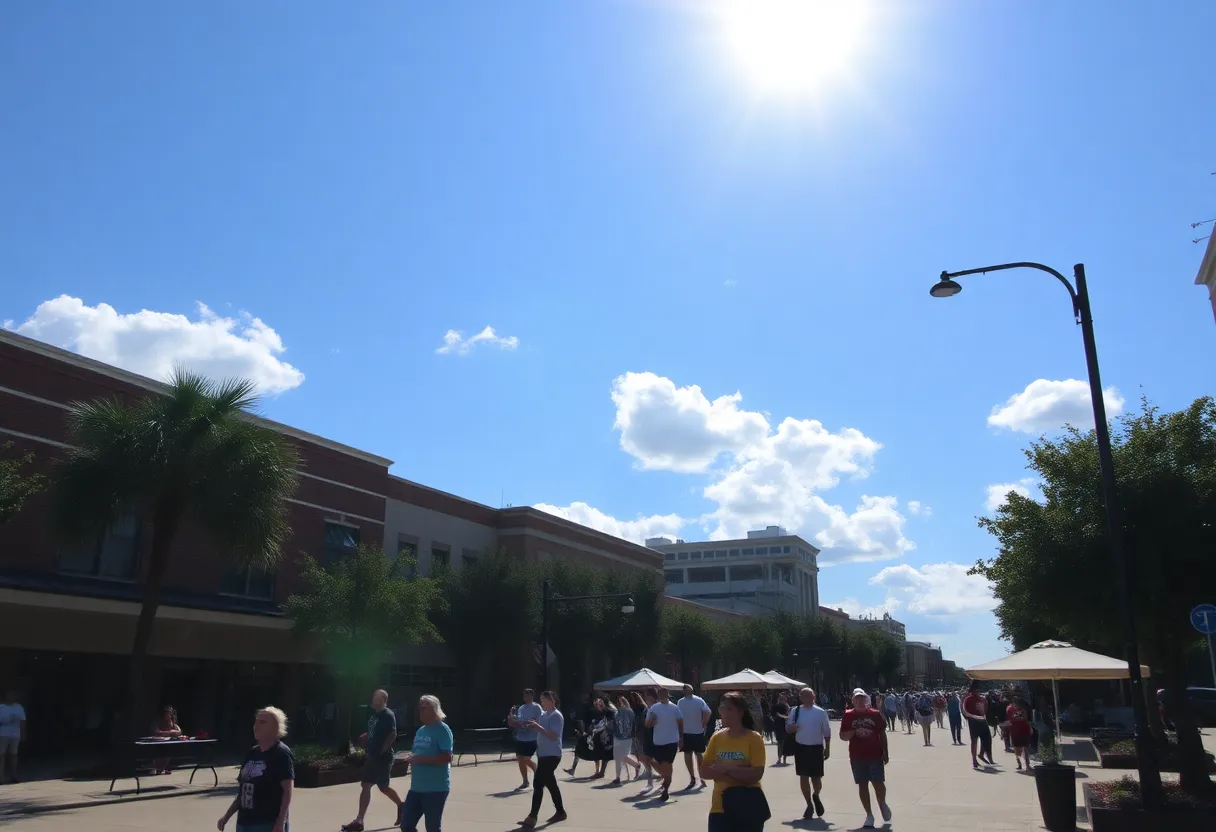 People enjoying the sunshine in Columbia, South Carolina