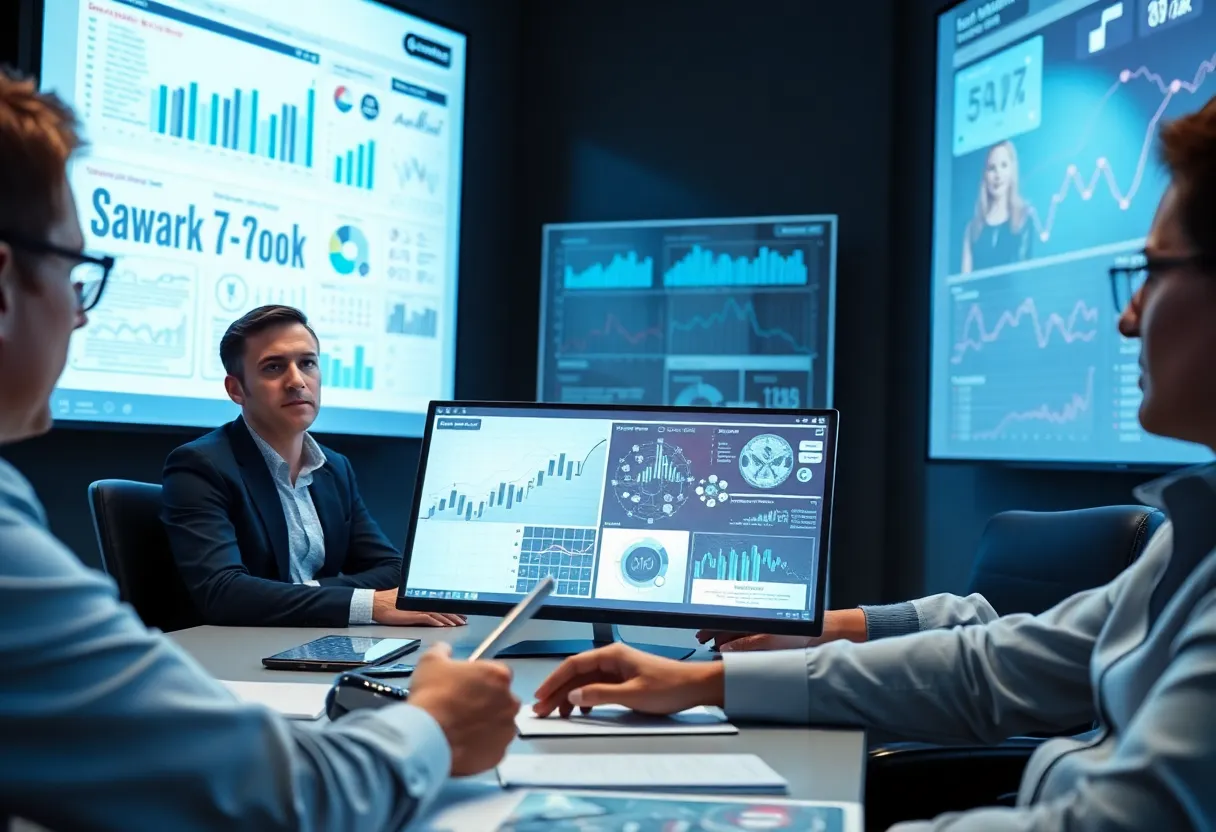 Team analyzing customer behavior data for digital marketing strategy