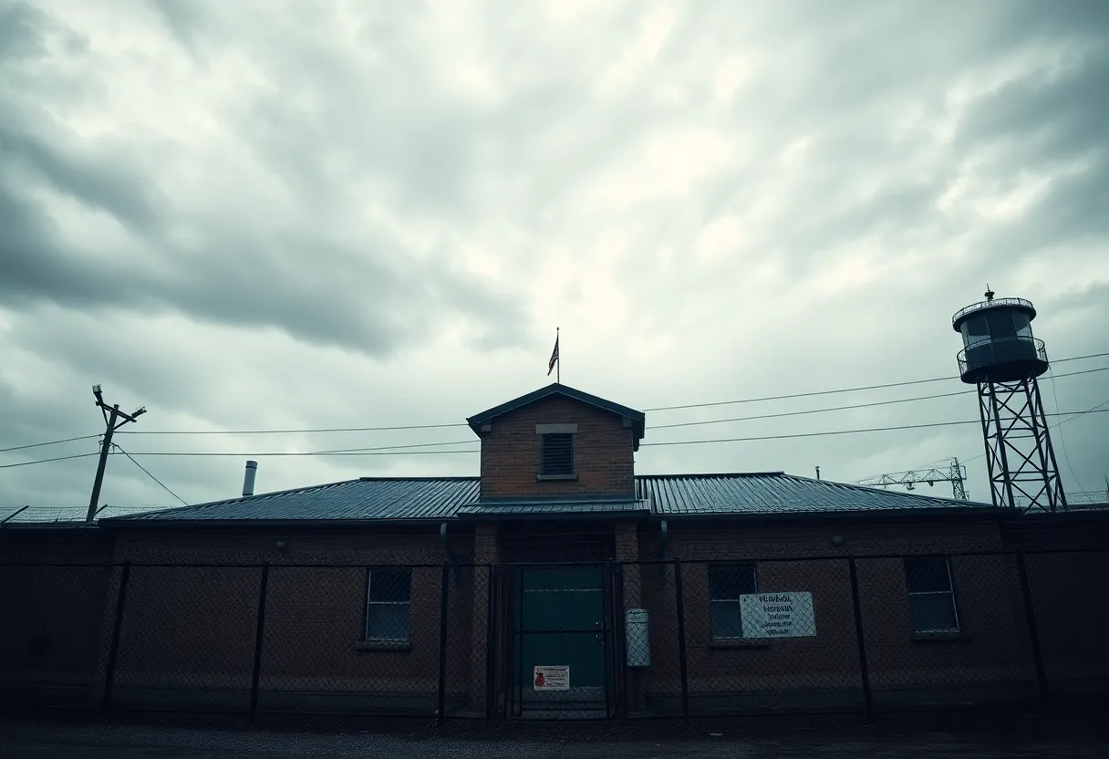 Prison execution scene symbolizing justice and emotional conflict