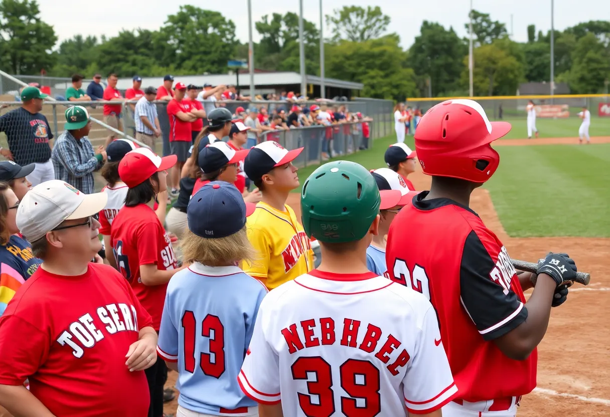 Joanna Hornets players in action during a summer baseball game