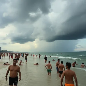 Lake Murray Beach before the storm