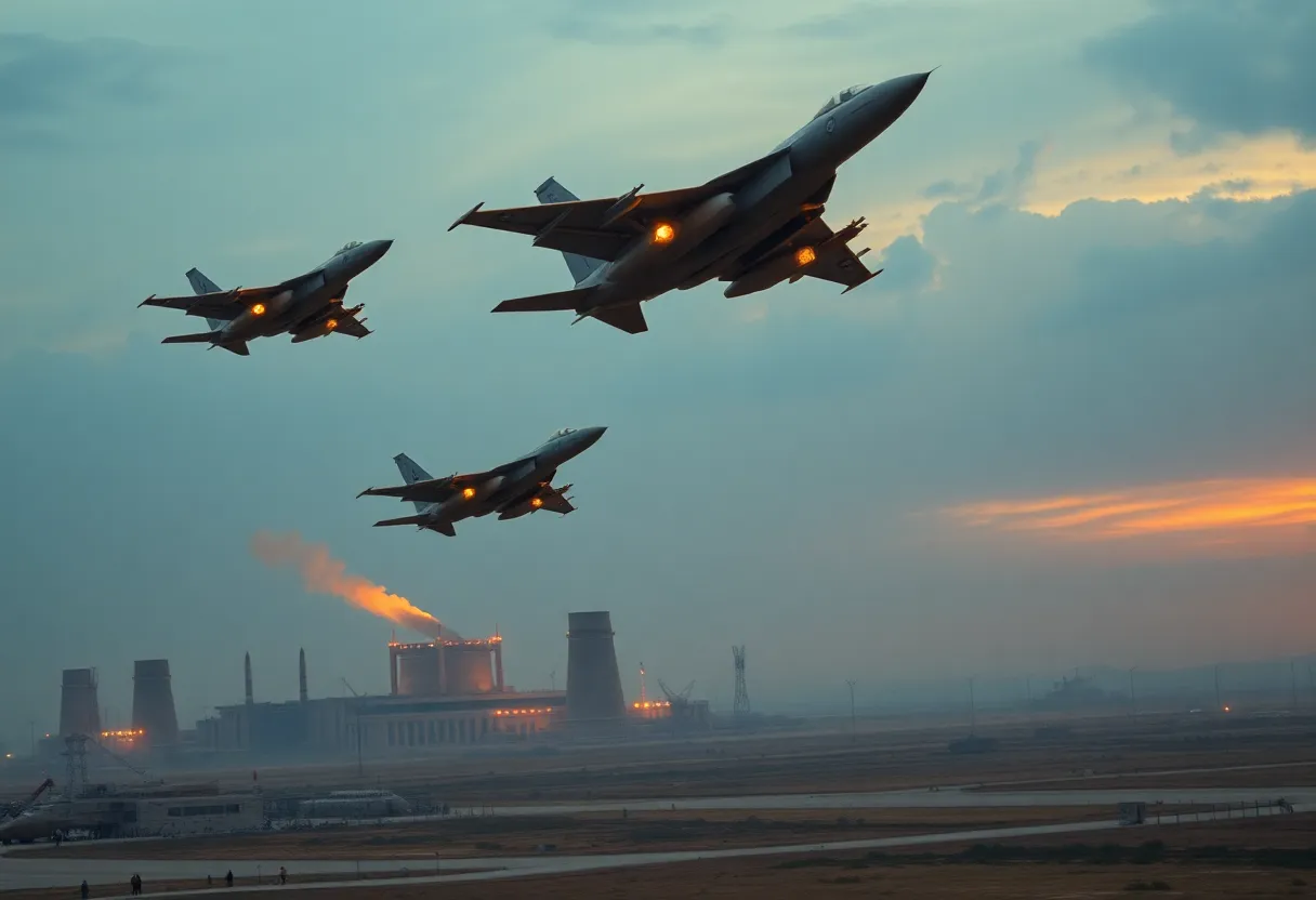 Illustration of military operations amid rising tensions between Israel and Iran