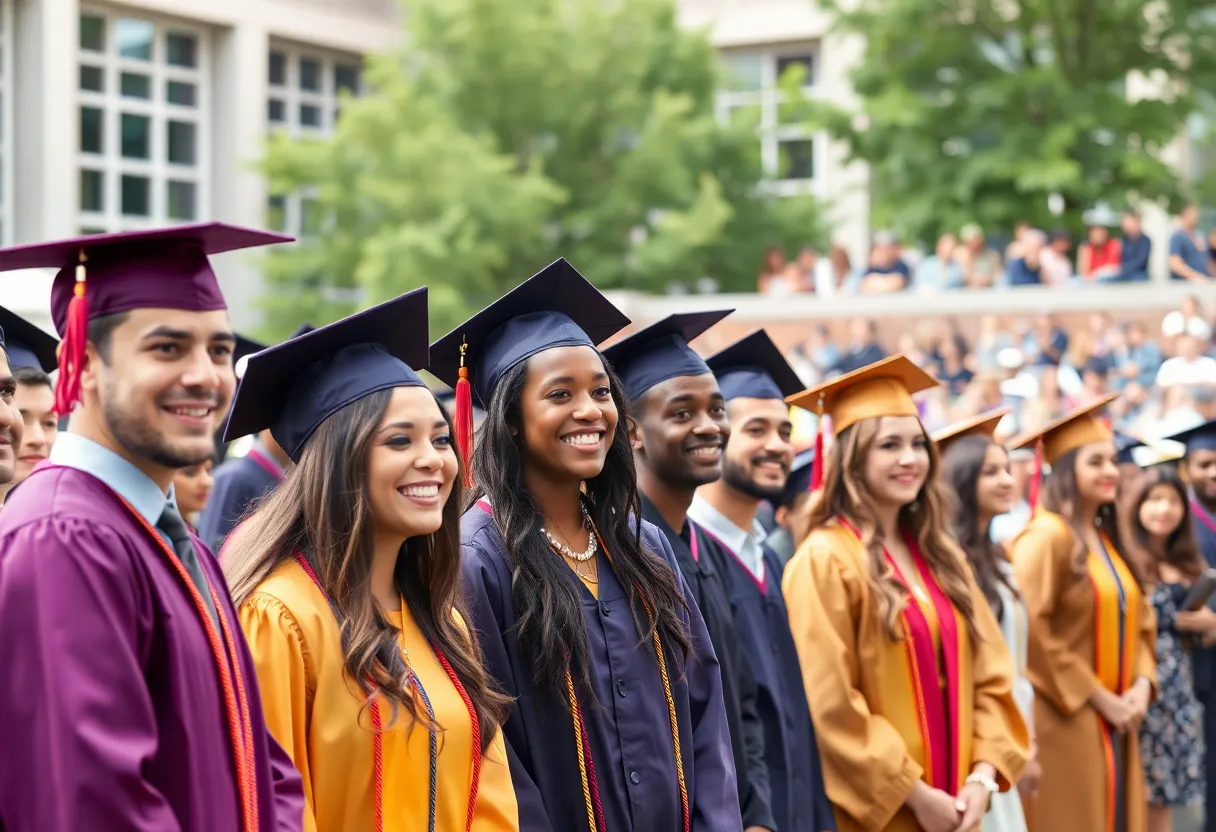 Graduates celebrating at Newberry College ceremony