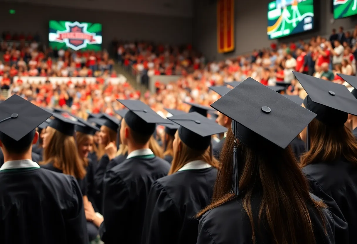 Graduates celebrating at Newberry College ceremony