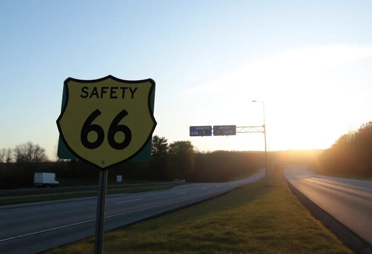 S.C. Highway 56 with safety signs