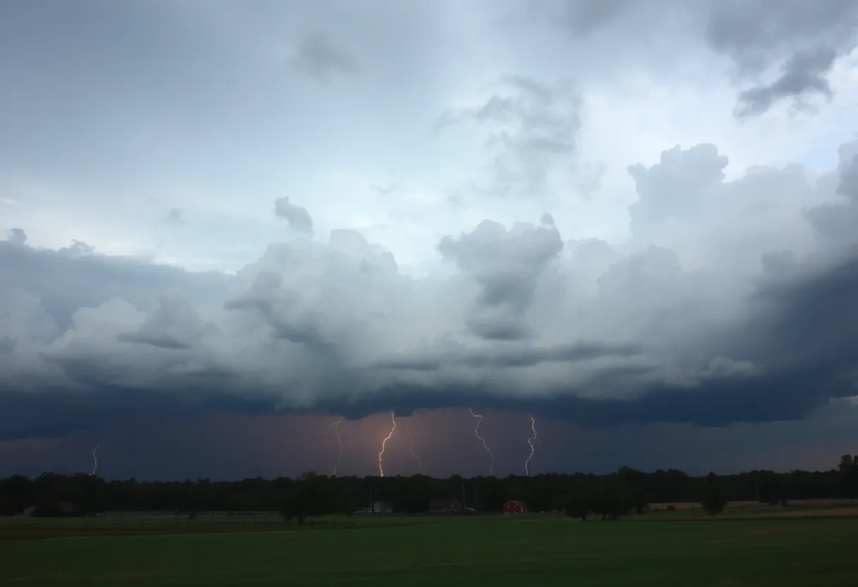 Dramatic thunderstorm clouds over Aiken and Edgefield counties
