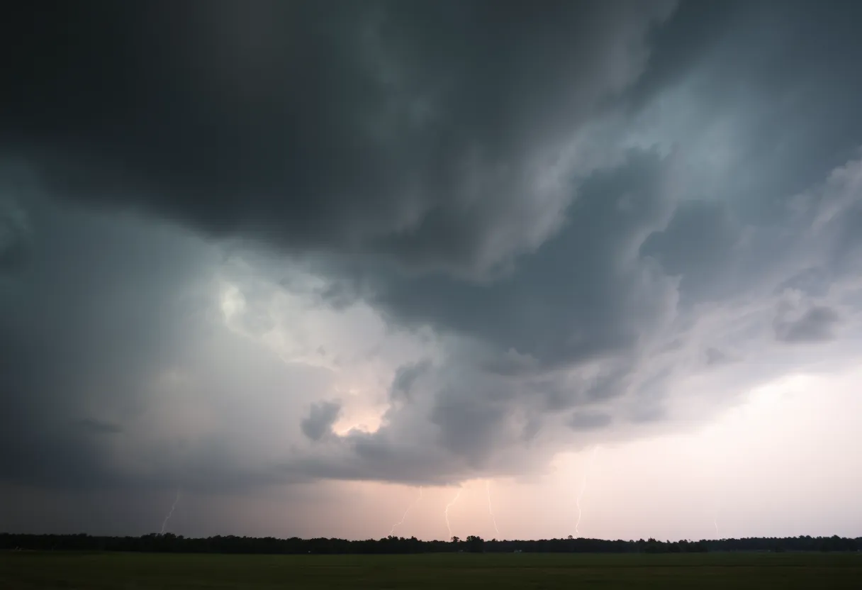 Dramatic storm clouds depicting severe weather in South Carolina