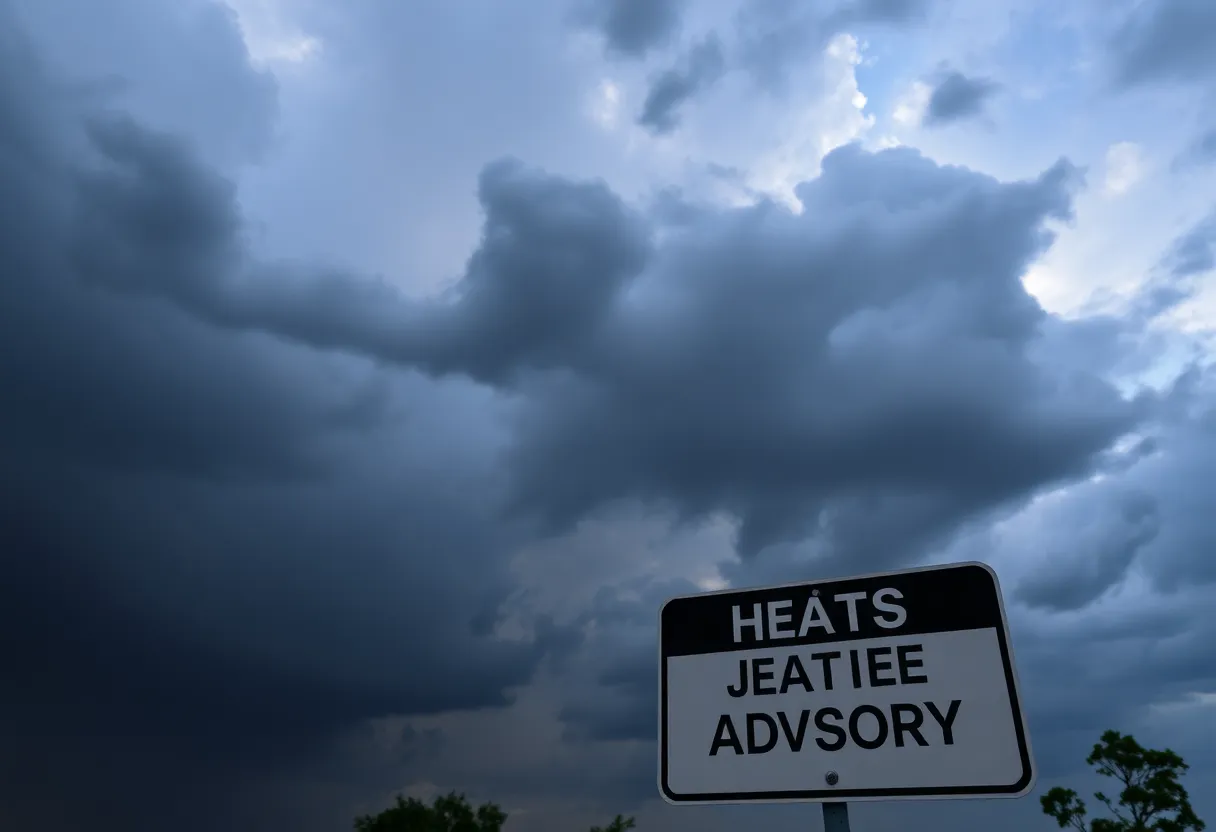 Dramatic storm clouds over Columbia SC indicating severe thunderstorm watch