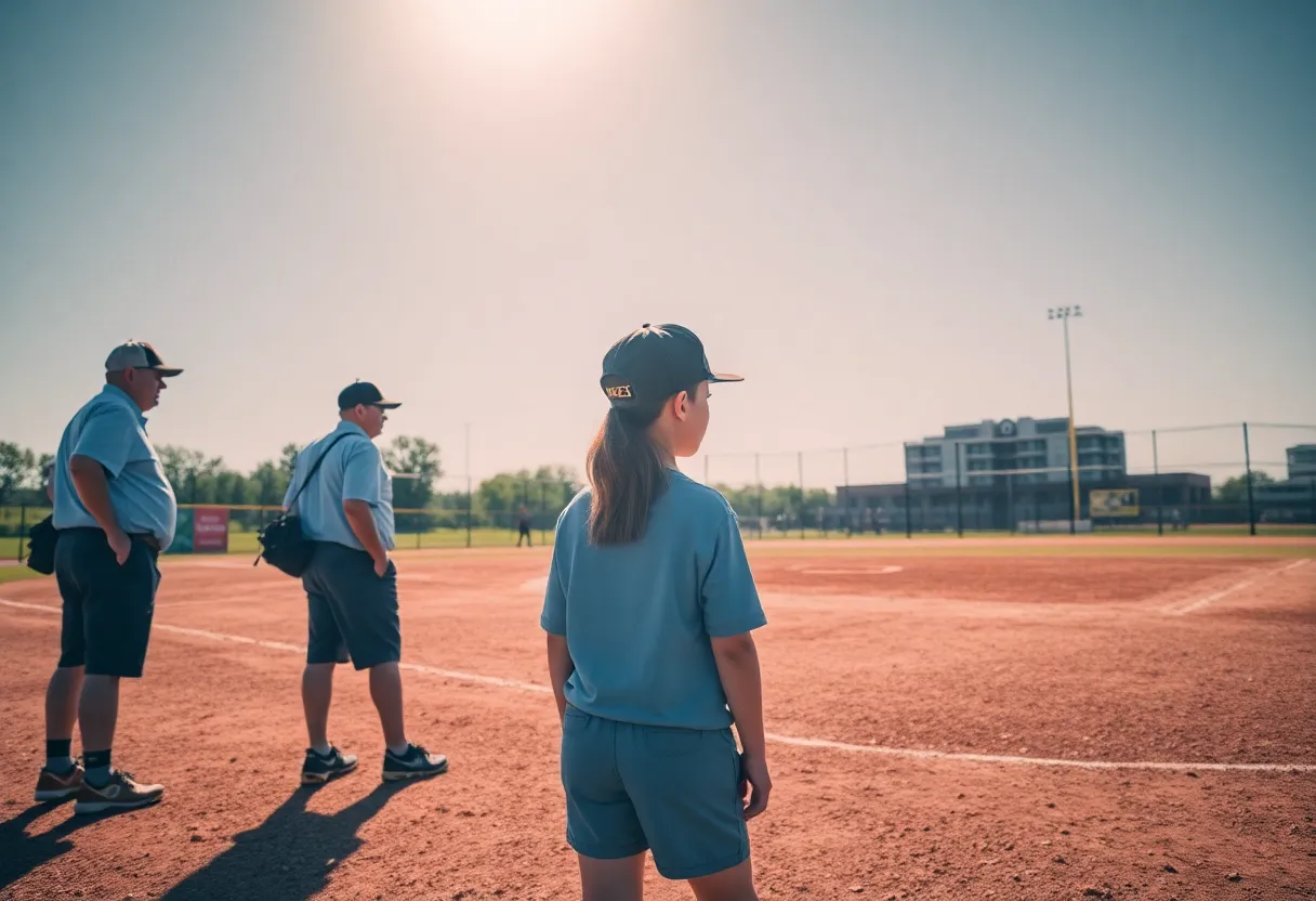 Youth Softball Game Under Extreme Heat
