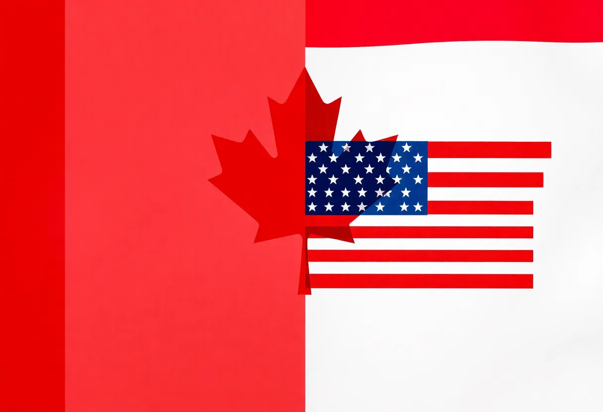 Symbolic representation of Canada and U.S. trade relations